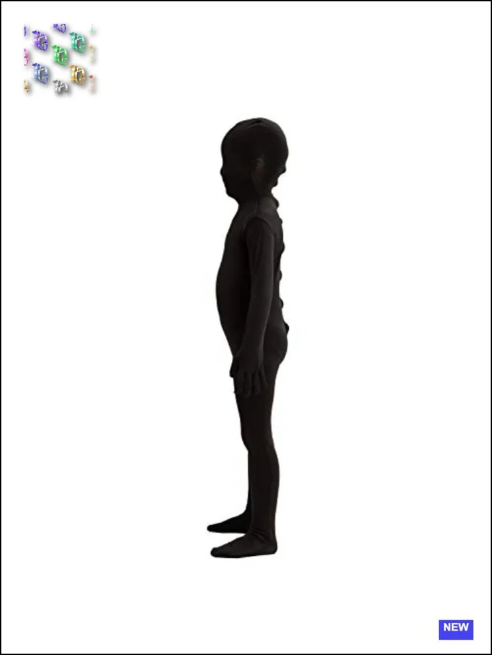 Kids Invisible Shadow Costume Bodysuit with Hood, Halloween Dress Up